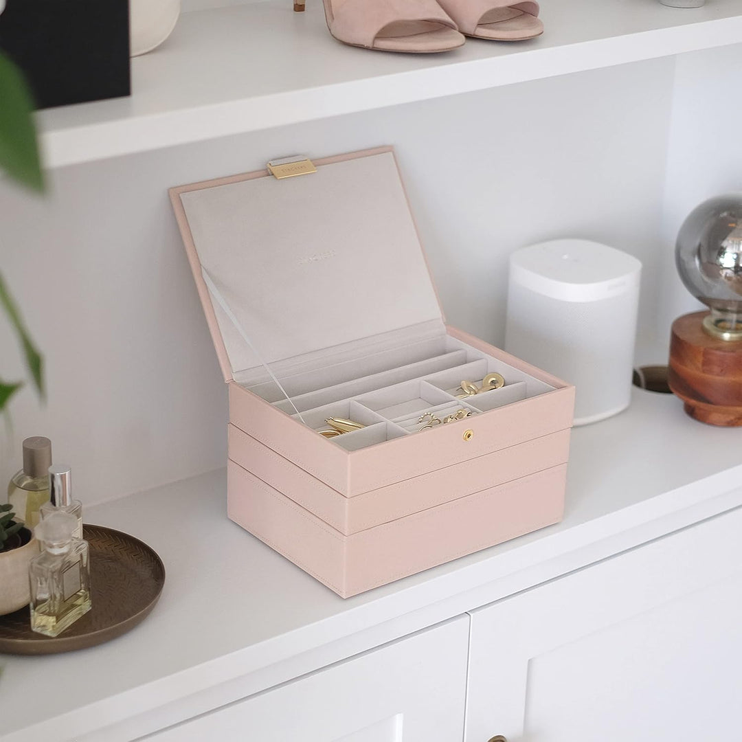 Stackers Blush Klassisch Schmuckschatulle - 3 Blush Pink & Gold, Blush Pink & Gold