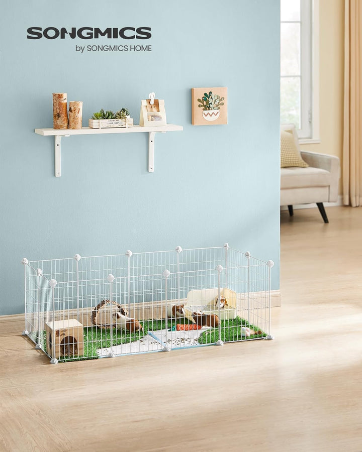 SONGMICS Freilauf, DIY-Kleintiergehege, Kleintierkäfig, Welpenauslauf, Kaninchen, Meerschweinchen, M