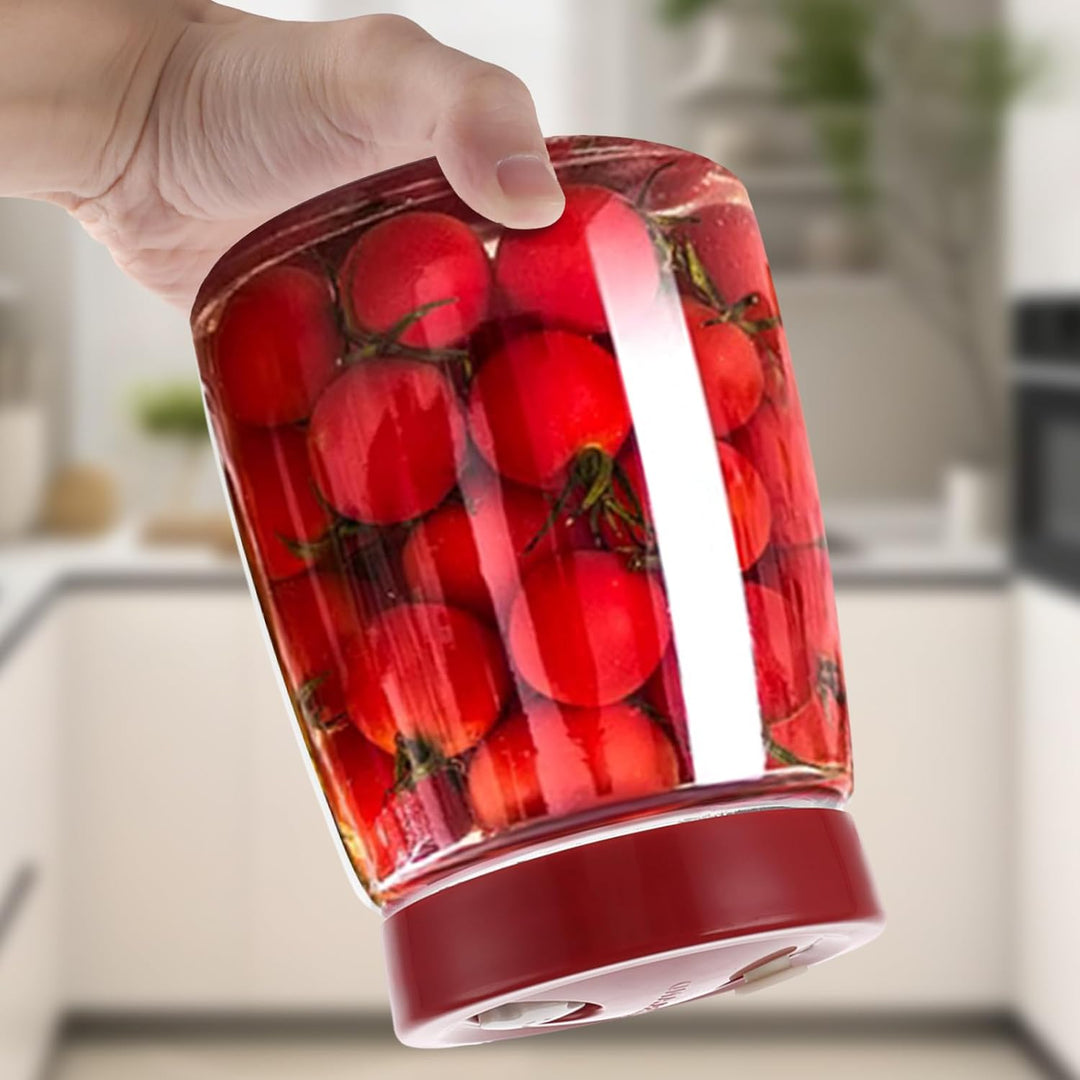 4 Stück Gärglas, 1,4 Liter Fermentierglas mit 1 Wege Luftablassöffnung, Fermentation Glas Jar, Gärge