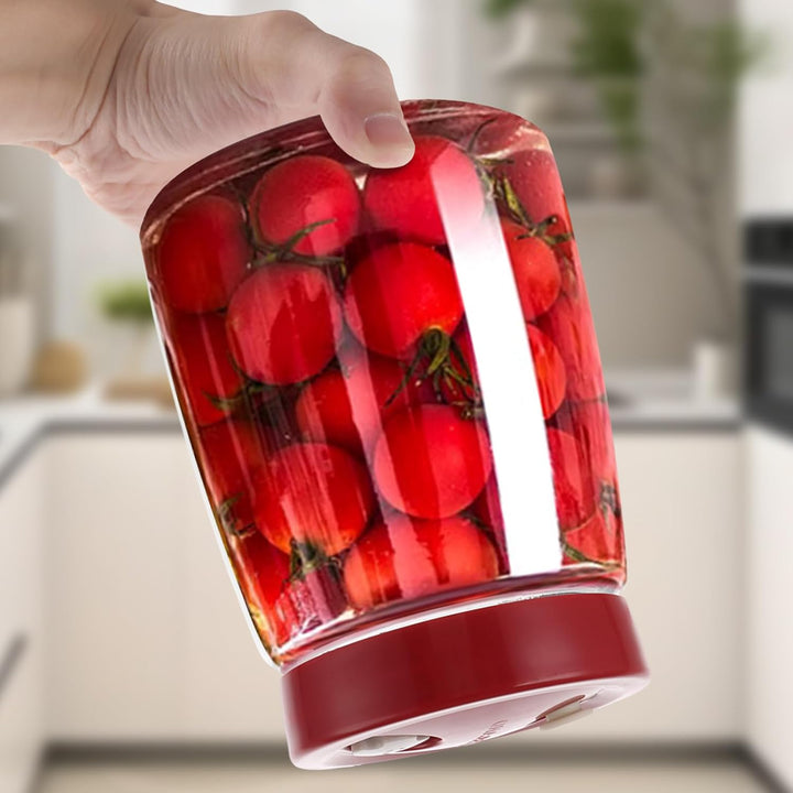 4 Stück Gärglas, 1,4 Liter Fermentierglas mit 1 Wege Luftablassöffnung, Fermentation Glas Jar, Gärge
