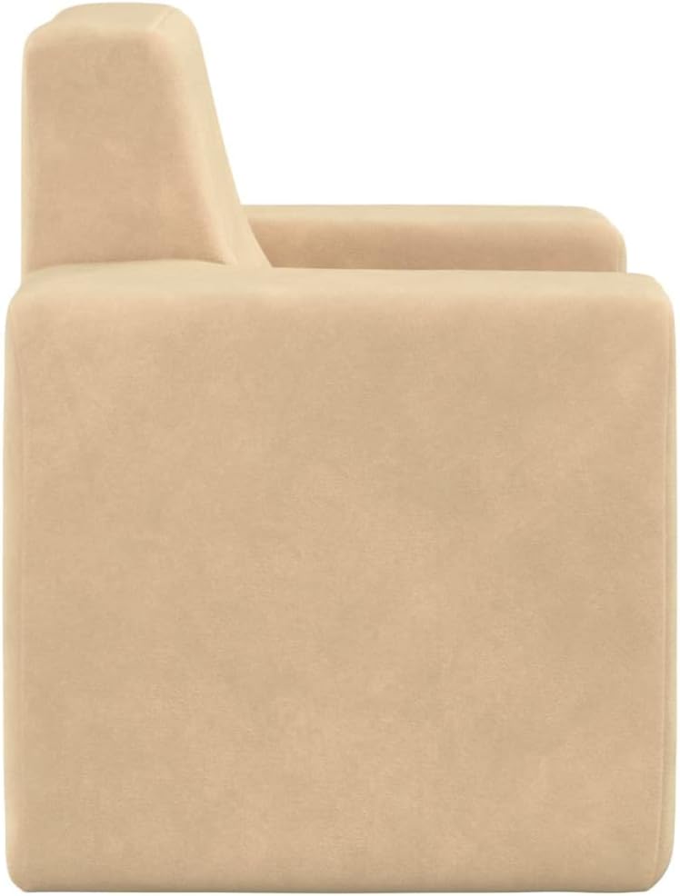 Kindersofa 52x39x50 cm Creme Weich Plüsch Schlafcouch Kinderzimmer MöBel Kinder Sofa Kindercouch Kin