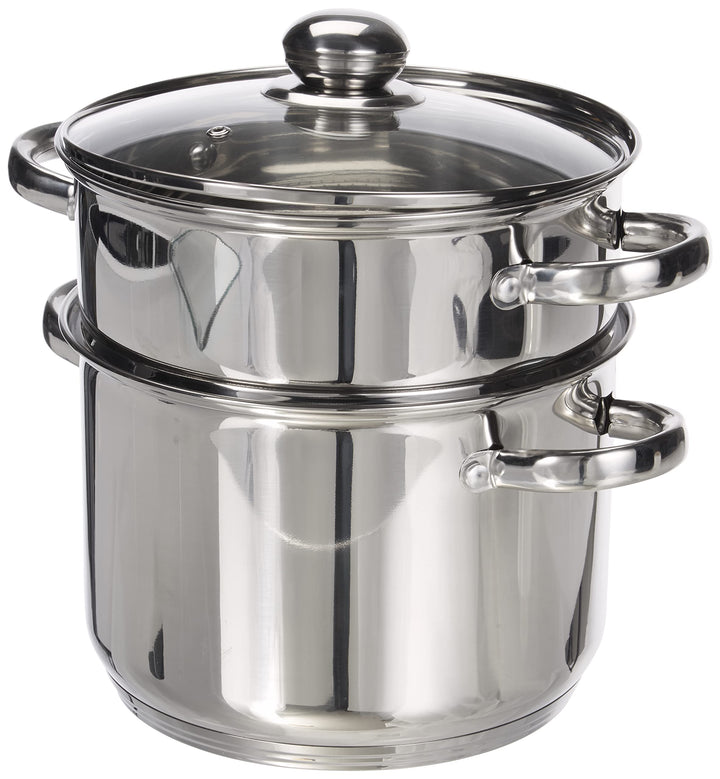 KAMBERG Couscous-Topf, Edelstahl, Rostfreies Metall, grau, 23,5 x 23,5 x 22