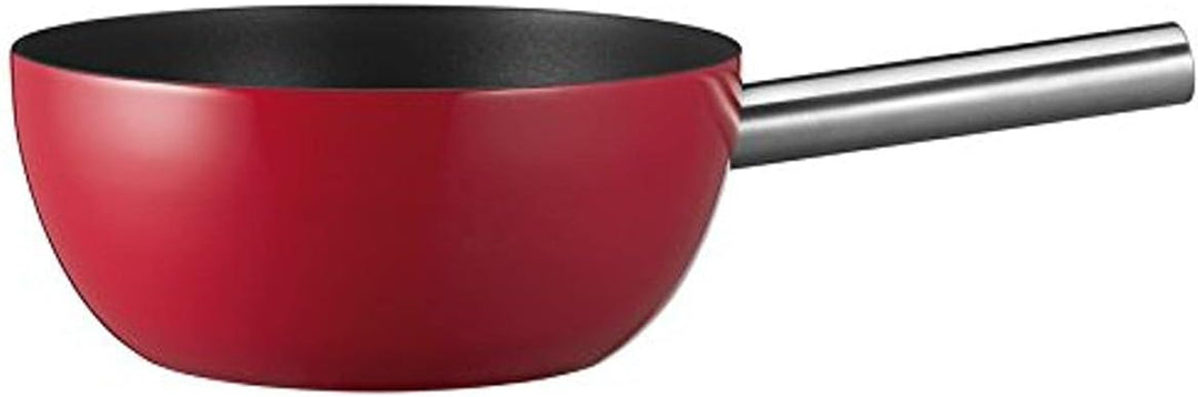 Spring Fondue Topf | Caquelon aus Aluminium-Guss | rot emailliert | Edelstahl Griff | antihaftbeschi