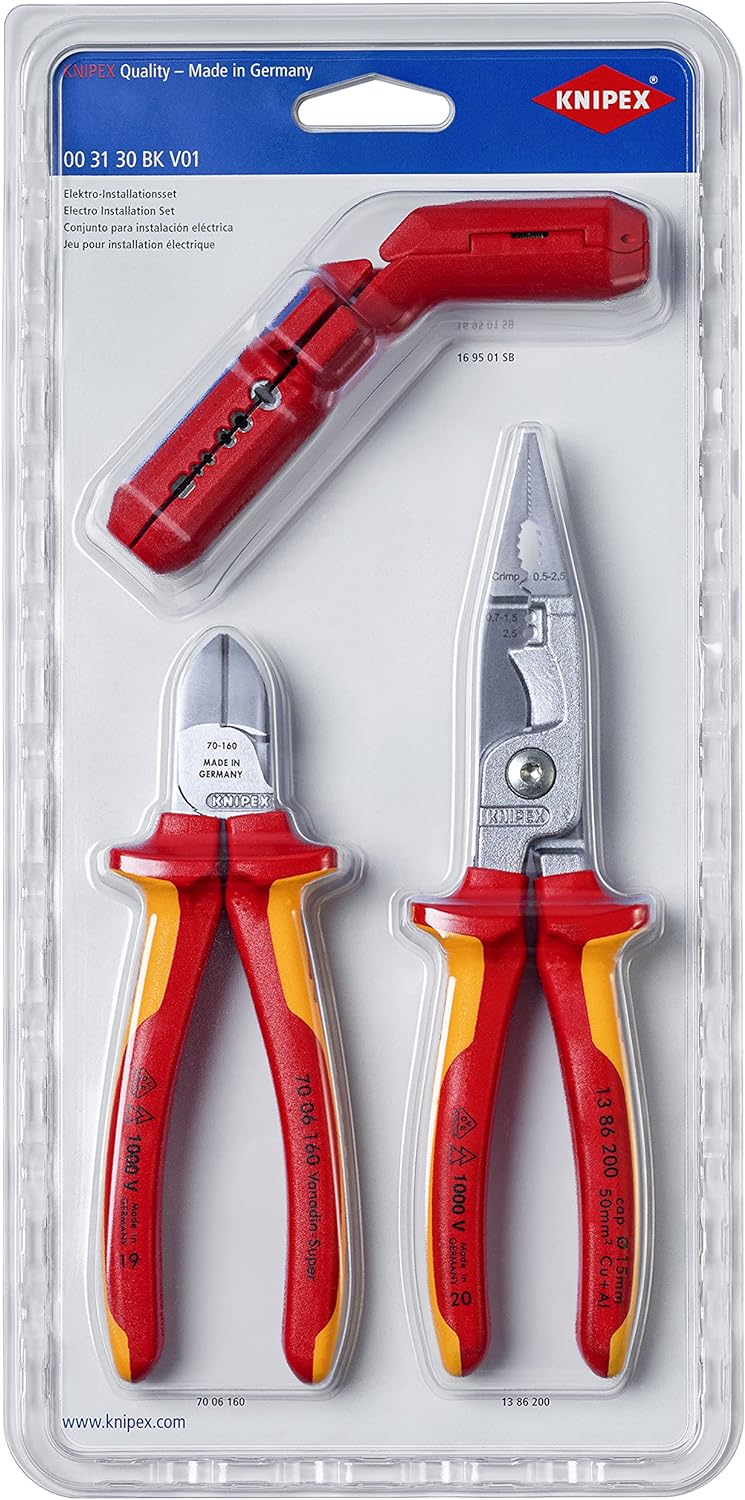 Knipex Wave - Knip Elektro-Installationsset | 00 31 30 BK V01