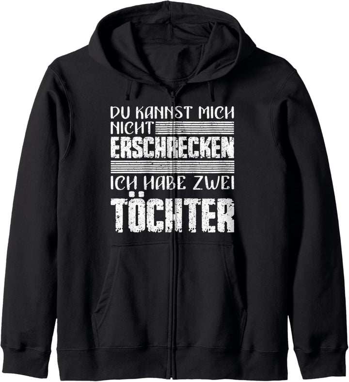Vatertag Geschenk Zwei Töchter Erschrecken Kapuzenjacke
