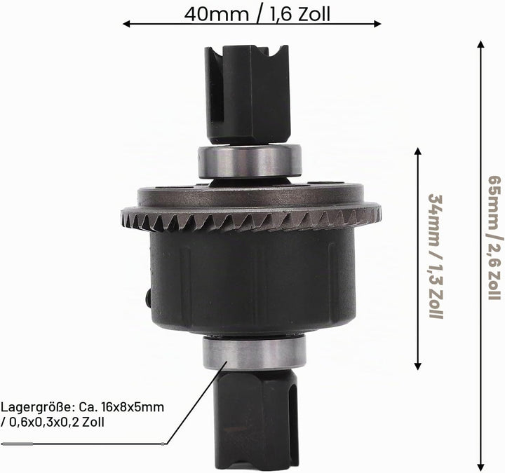 RC 43T Differentialgetriebe, 43T Differentialgetriebe Vorne Hinten mit Dichtungen Zubehör für ZD Rac