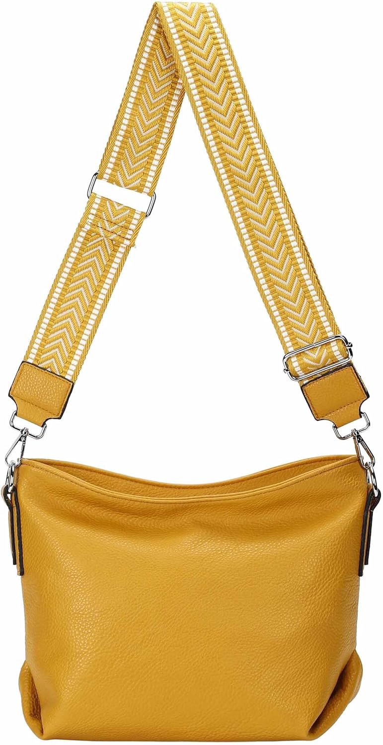 ITALYSHOP24 OBC DAMEN TASCHE Shopper Umhängetasche Schultertasche CrossOver Crossbody Beuteltasche H