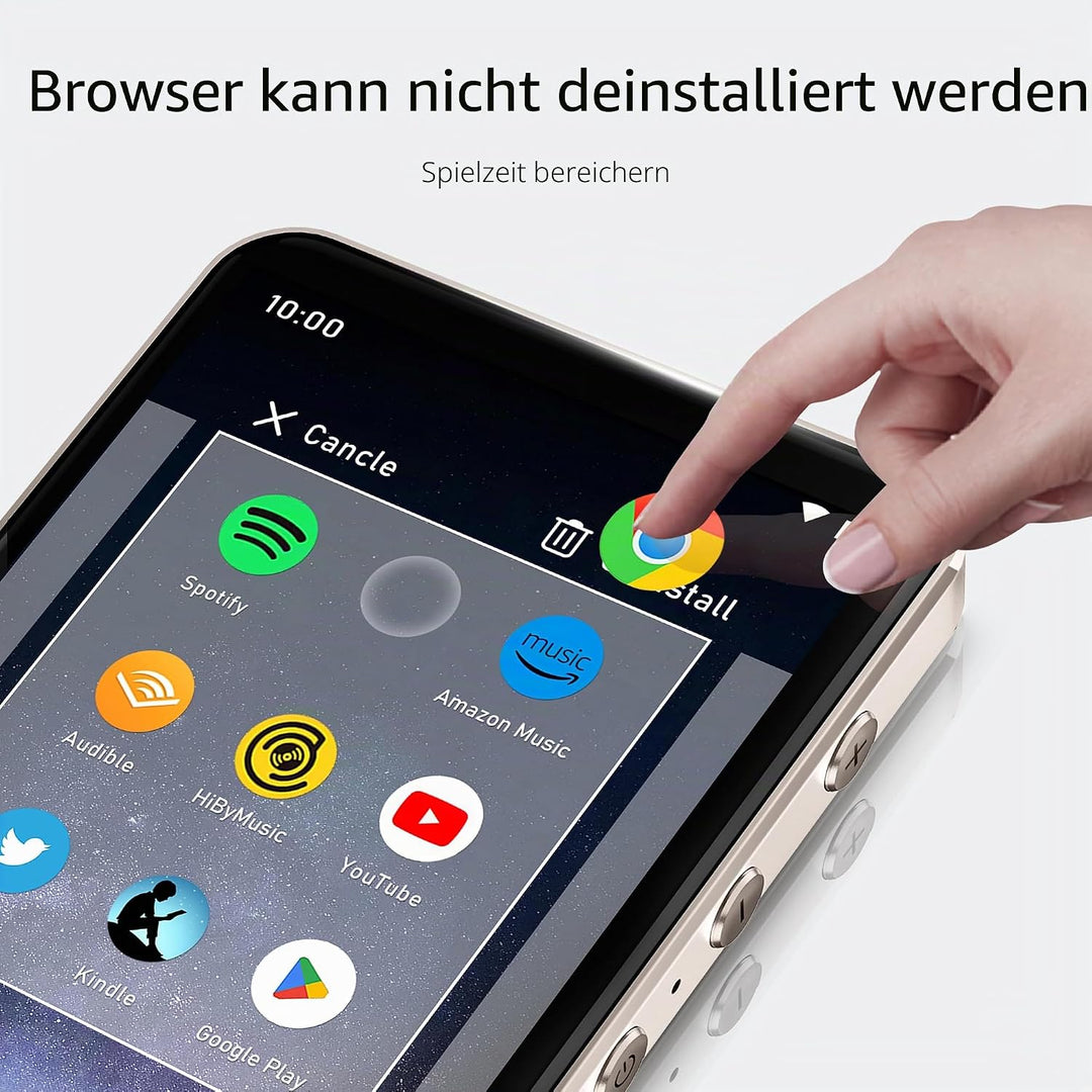 HIFI WALKER G7 MP3-Player mit Bluetooth & WLAN, Android 13, 144 GB Speicher, 3 GB RAM, 4-Zoll HD-Tou