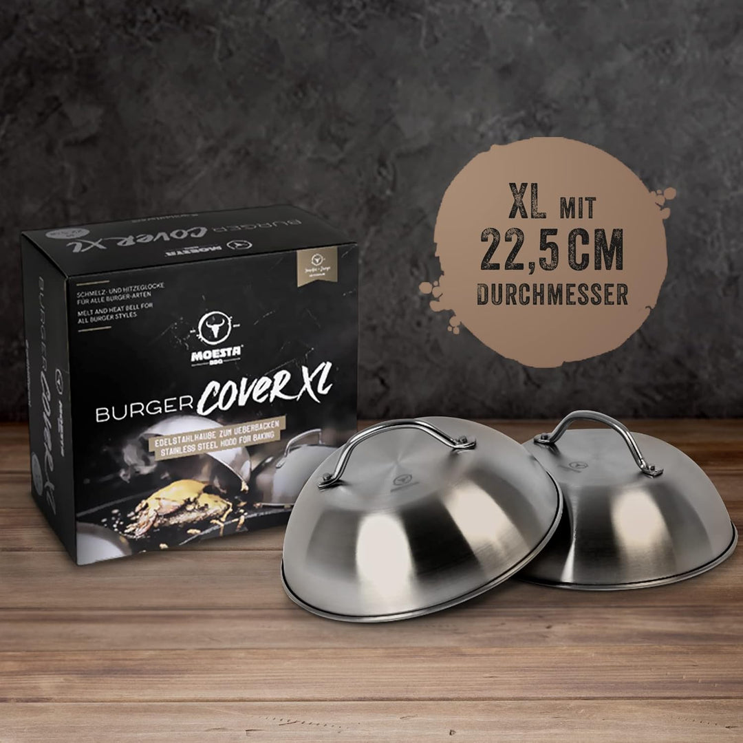 MOESTA-BBQ 19318 XL BurgerCover 2er Set - Schmelzglocke für Cheeseburger - Schmelz- und Abdeckhaube
