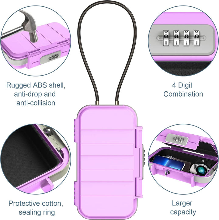 Tragbarer Tresor, Ankilo Sicherheitsbox mit Zahelncode,Wasserdicht Anti-Diebstahl Mini Tresor Zahlen