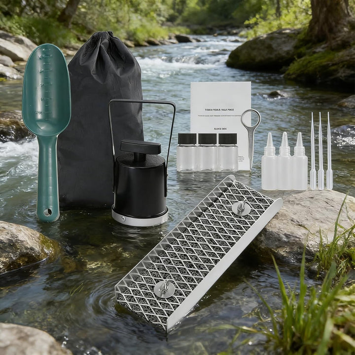 Goldwaschset,mit Goldwaschrinne und tragbaren Werkzeugen,Goldgräber-Ausrüstung | für Outdoor-Abenteu