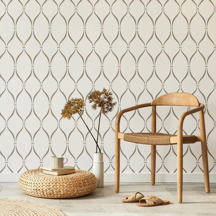 NAKLEO Wiederverwendbare Kunststoff-Schablonen - 59x95cm - Marokkanisch Maurisch Geometrisch 11 - Gr