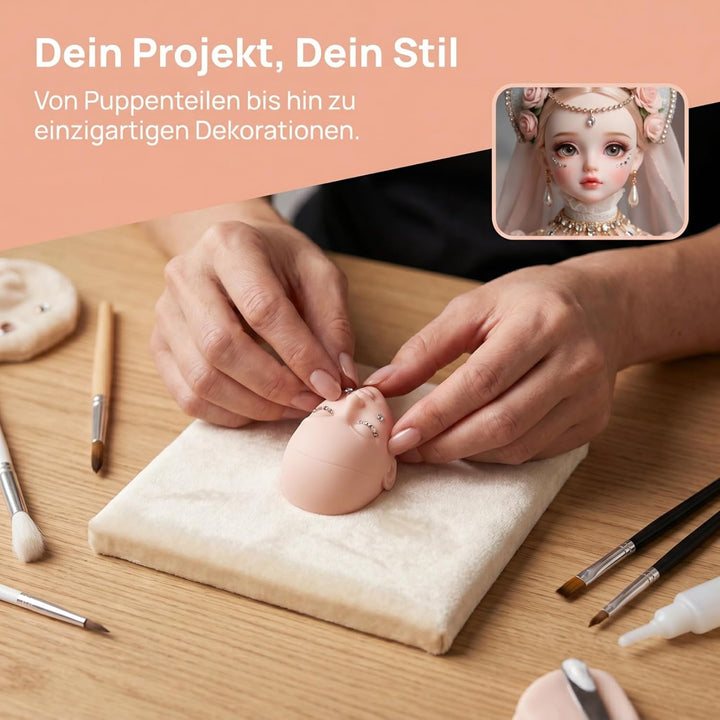 Beavorty Puppenkopf 5X3X3Cm Zum Üben Von Make-up Und Basteln Mini Diy Puppengesicht Für Kreative Kin