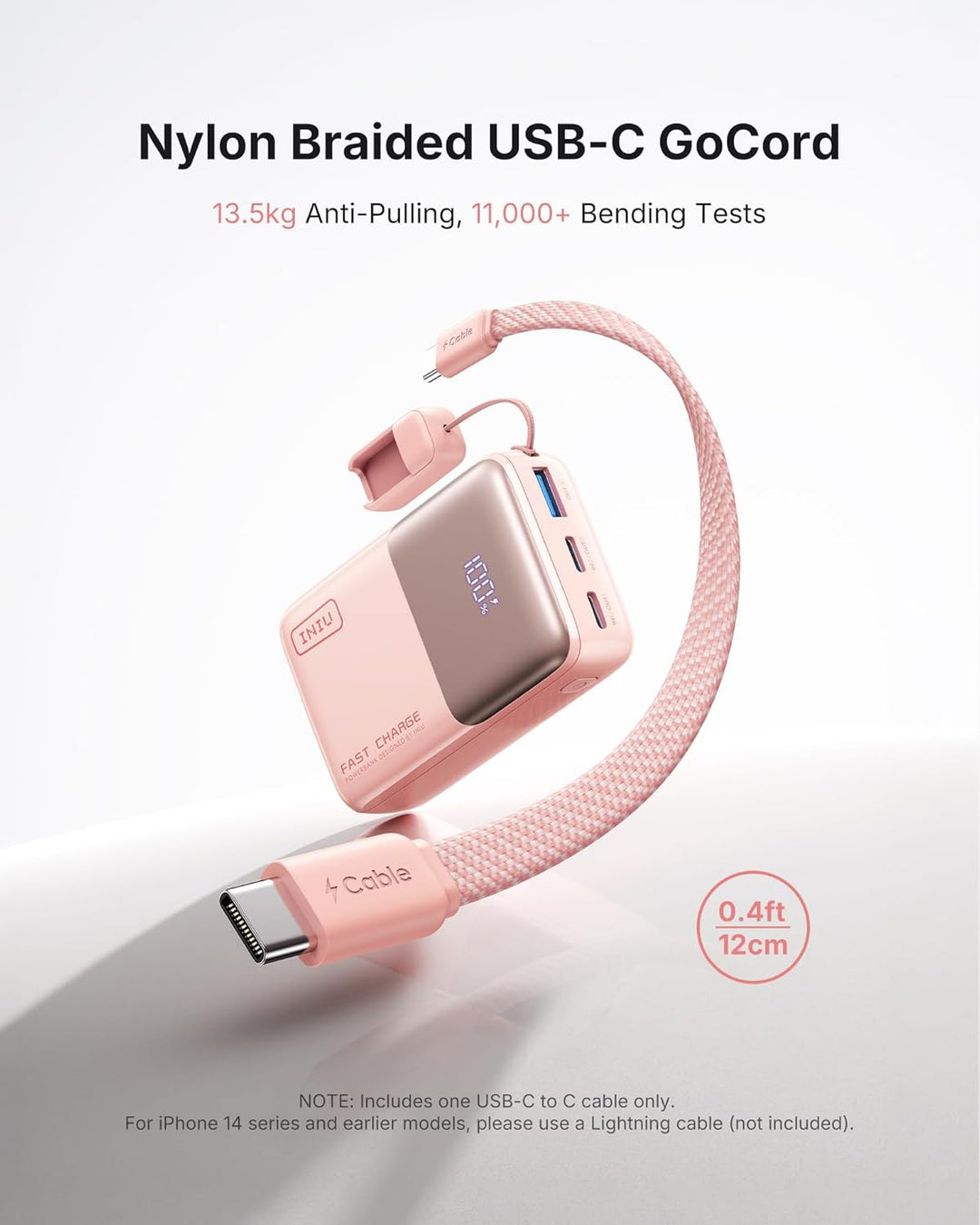 INIU Mini Power Bank, 45W 10000mAh Powerbank Klein Aber Stark (USB C In & Out), Schnellladefunktion