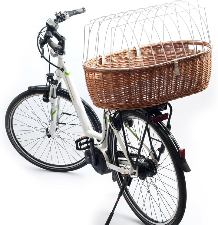 Aumüller Fahrrad-Transportkorb für Hunde, L: 72 cm + Schutzhaube - Gepäckträgermontage