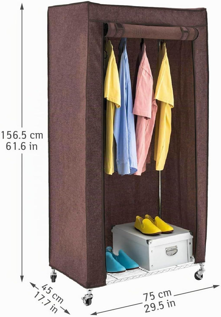 art moon Buffalo Schwerlast Faltschrank Kleiderschrank, Stabil Kleiderschrank auf Rollen mit 2 Ablag