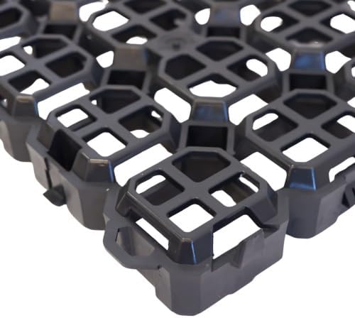 10 Stück ViD® Rasengitter/Rasenwaben 60x40x4 cm, schwarz | Paddockplatten/Rasengitterplatten/Bodenwa