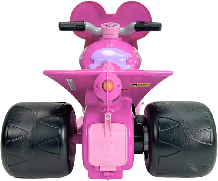 INJUSA - Elektromotorrad Minnie Mouse Samurai, 6V Batterie, für Kinder von 1 bis 3 Jahren, mit Gaspe