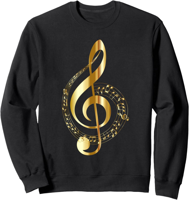 Musiknote Goldton Notenschlüssel Musiksymbol für Musiker Sweatshirt