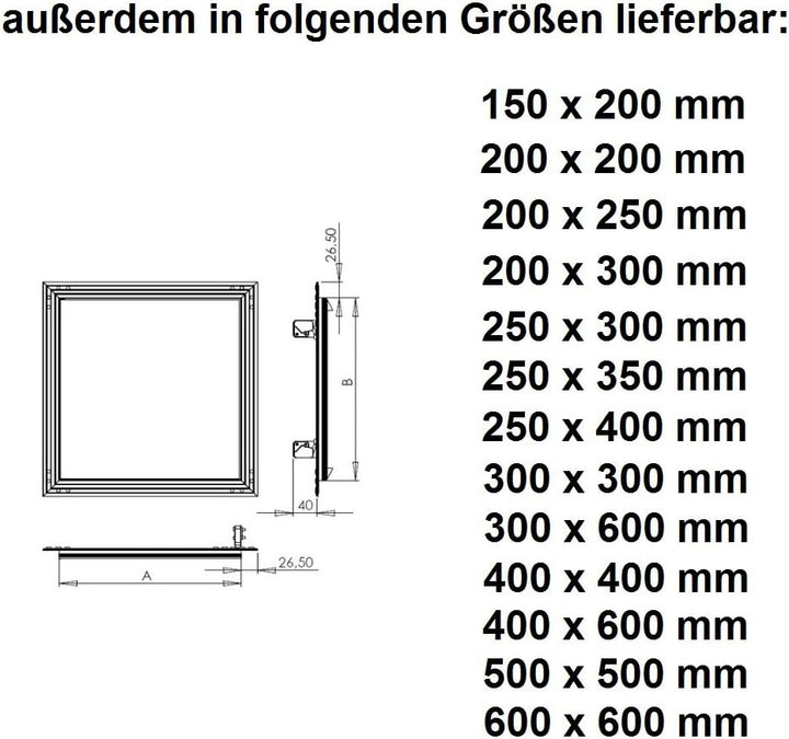 Awenta - KRAL3 Revisionsklappe - Revisionstür - Deckel - Wartungs-, Inspektionsklappe - mit Druckver