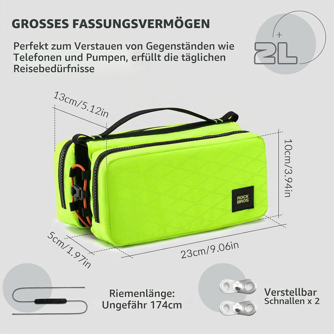 ROCKBROS Fahrrad Rahmentasche Fahrradtasche Rahmen Aufbewahrungstasche mit Schultergurt Fahrrad Ober