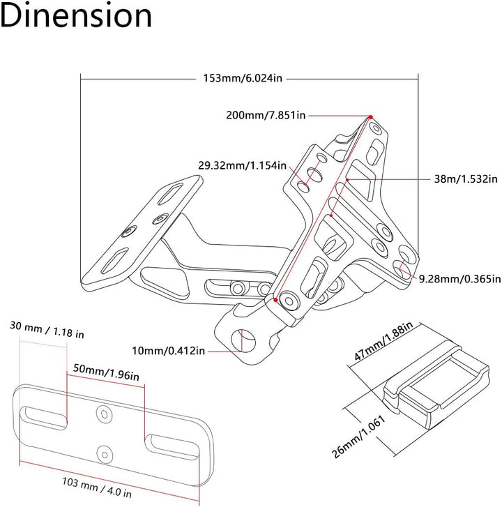 Universal Einstellbar CNC Aluminum Motorrad Kennzeichenhalter Fender Eliminator Halter für MT-01 MT-