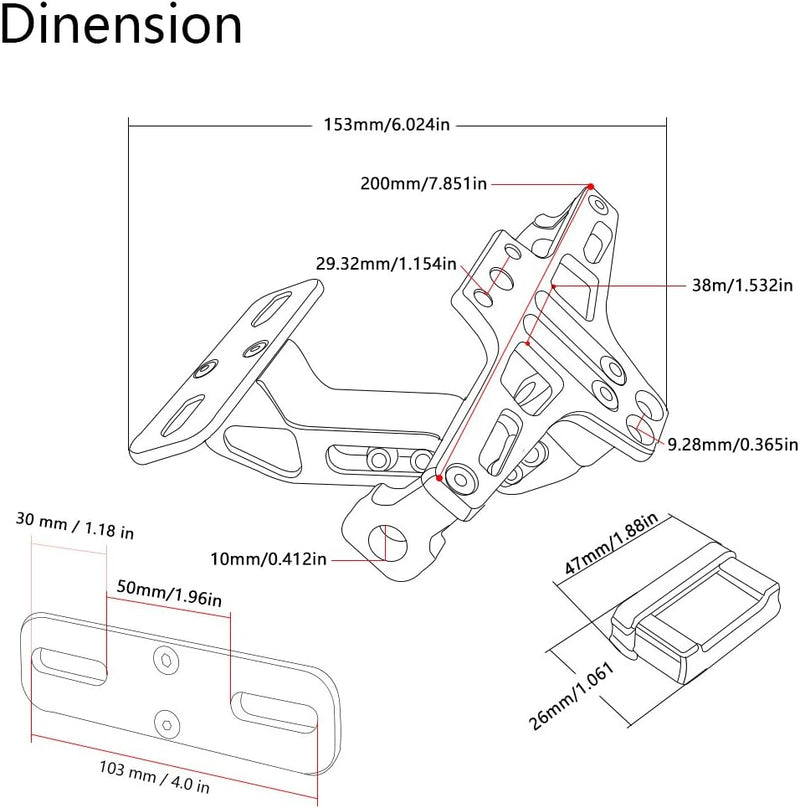 Universal Einstellbar CNC Aluminum Motorrad Kennzeichenhalter Fender Eliminator Halter für MT-01 MT-