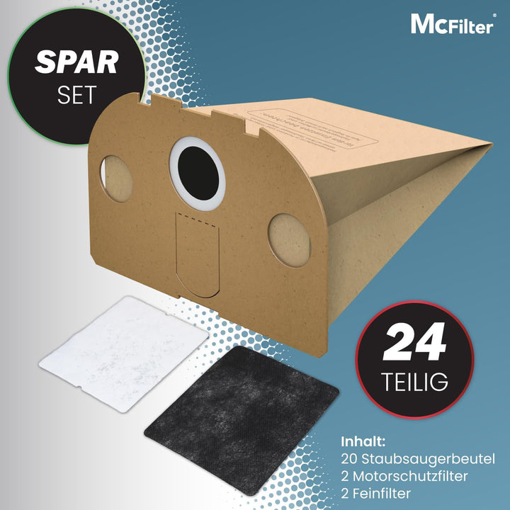 McFilter I 20 Staubsaugerbeutel kompatibel mit Vorwerk Tiger VT 250, VT 251,VT 252, VT250, VT251, VT