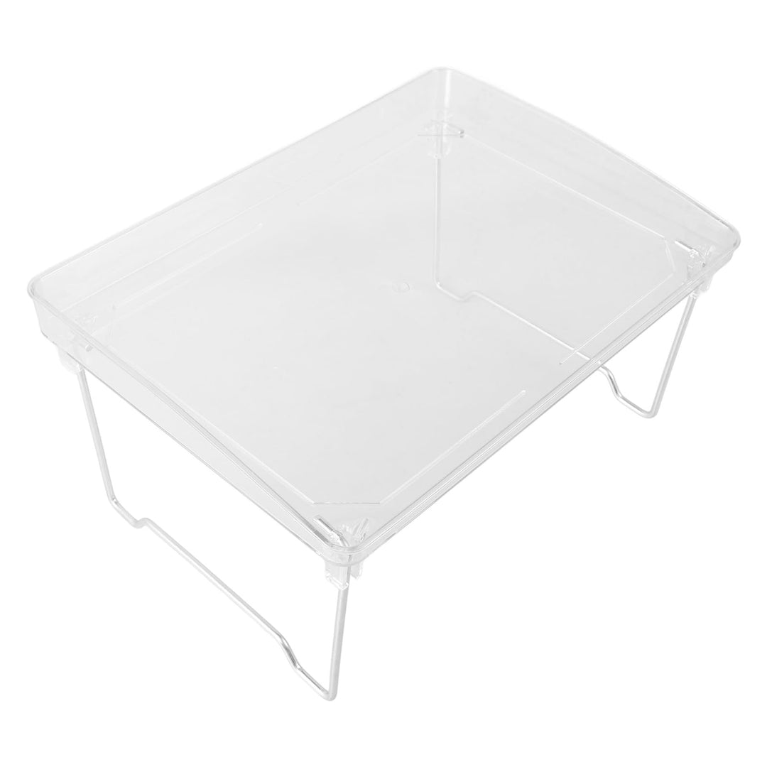 Healvian Faltbares Transparentes Kunststoff Schreibtisch Kleinigkeitenhalter mit Doppelter Ablage Pl