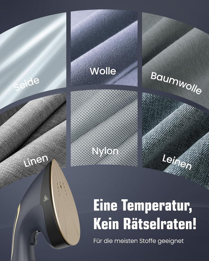 BEAUTURAL Steamer + Bügeleisen 2-in-1, 1500W Dampfglätter, 20 g/min Dampfleistung, 30s Aufheizen, 20