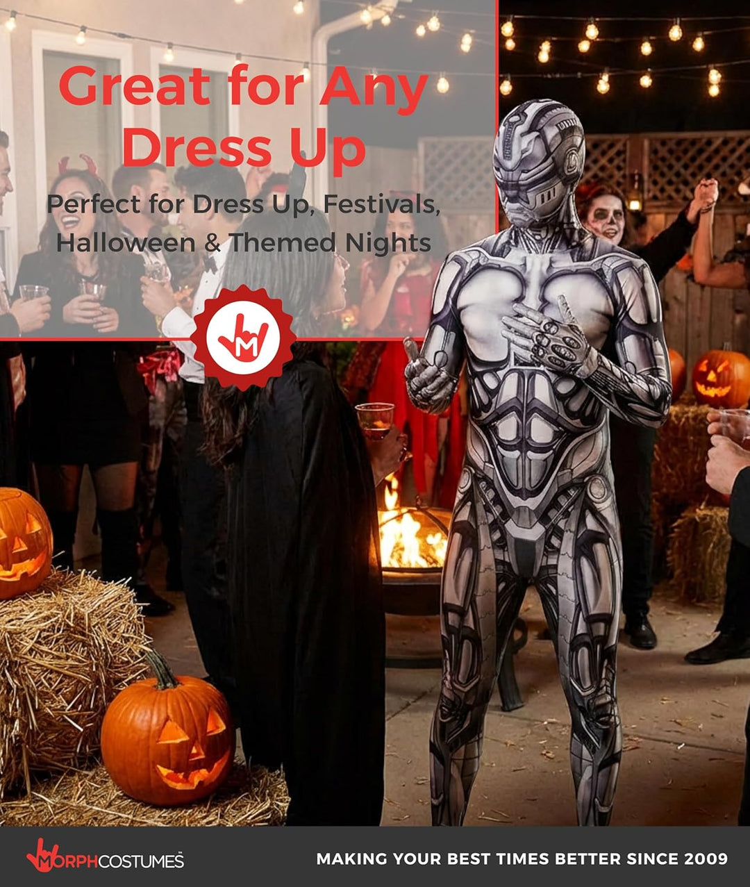 Morphsuits Roboter Kostüm für Erwachsene, Monster Verkleidung, Halloween und Karneval - L L Roboter,
