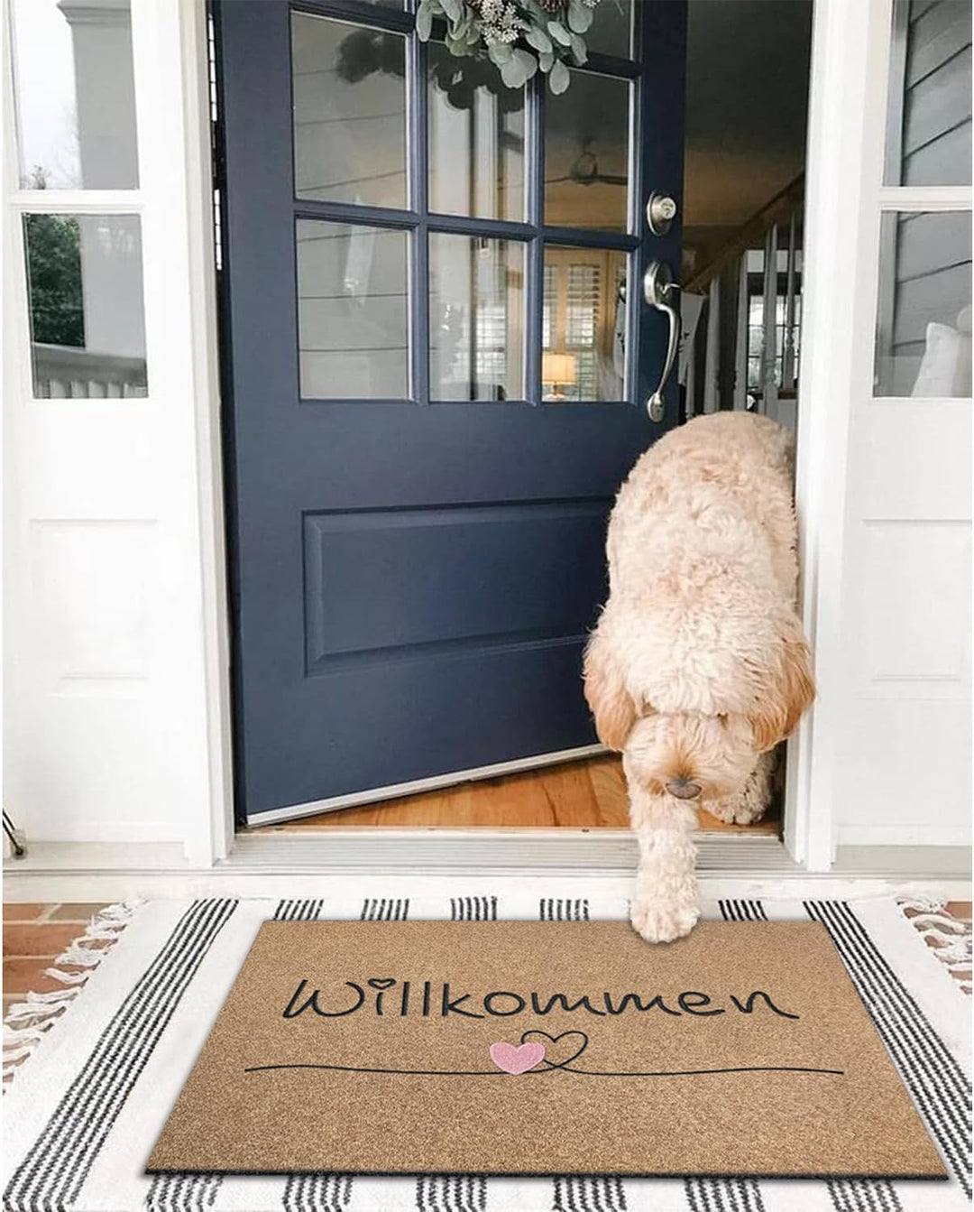 AAZZKANG Fussmatten 90 x 60 cm für den Aussenbereich mit strapazierfähiger Rutschfester Gummiunterse