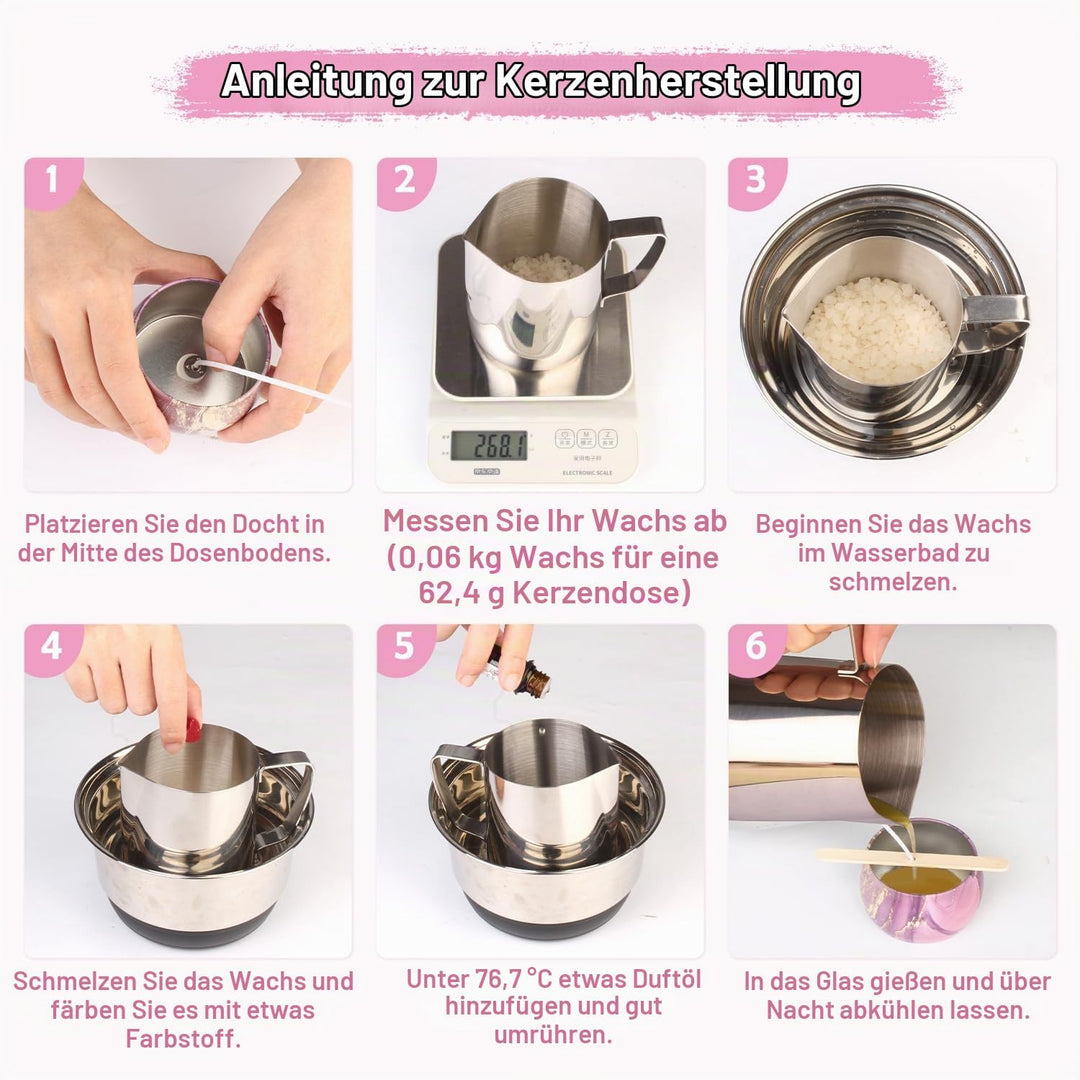 Trulloyoo DIY Kerzenherstellung Kit, Kerzen Selber Machen Set für Erwachsene Kinder, Duftkerzen Mach