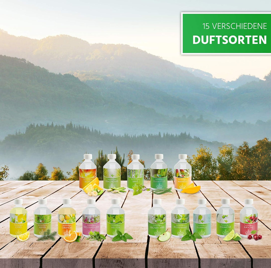 KK Sauna Aufguss Konzentrate PREMIUM - Made in Germany - Duftsorte Pfefferminz- 500 ml Flasche - Wel