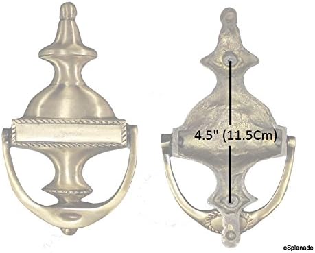 eSplanade Kolonialstil Messing Türklopfer, gelb, 4 X 2 X 20,3 cm