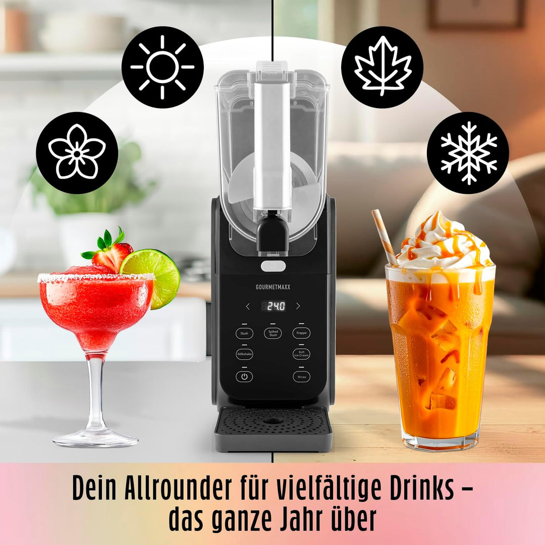 GOURMETmaxx FreezeUp Slush Eis Maschine | Slush Ice Maker mit 5 Modi | Slushmaschine für Slushies, M
