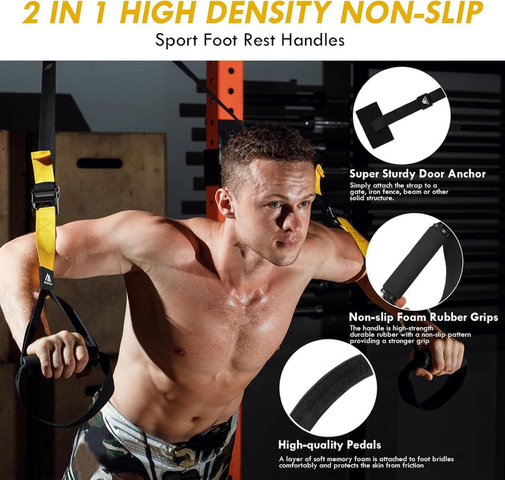 Flintronic Schlingentrainer, Sling Trainer Set für EIN Ganzkörpertraining, Schlingentrainer für Zuha