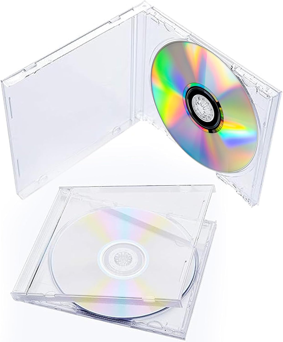 12 Stück 10,4 mm CD DVD Hüllen Standard Kunststoff transparent Jewel Case mit Montiert Klar Tablett