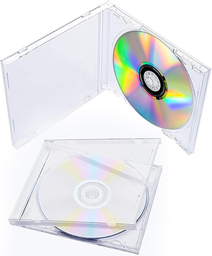 12 Stück 10,4 mm CD DVD Hüllen Standard Kunststoff transparent Jewel Case mit Montiert Klar Tablett