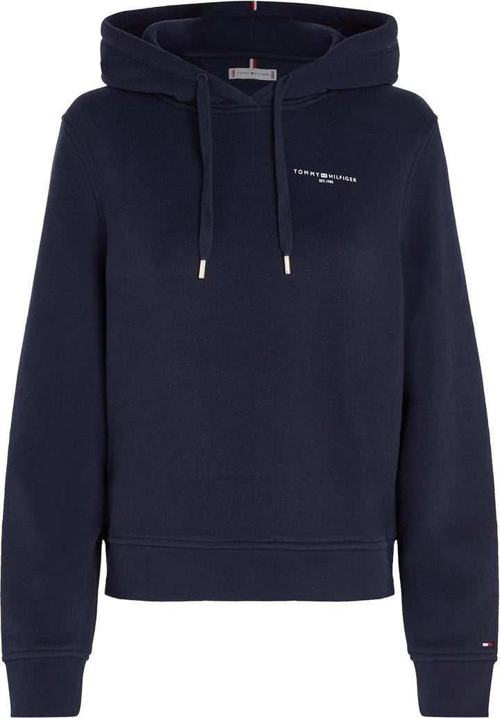 Tommy Hilfiger Damen Hoodie Logo Hoodie mit Kapuze XS Blau (Desert Sky), XS Blau (Desert Sky)