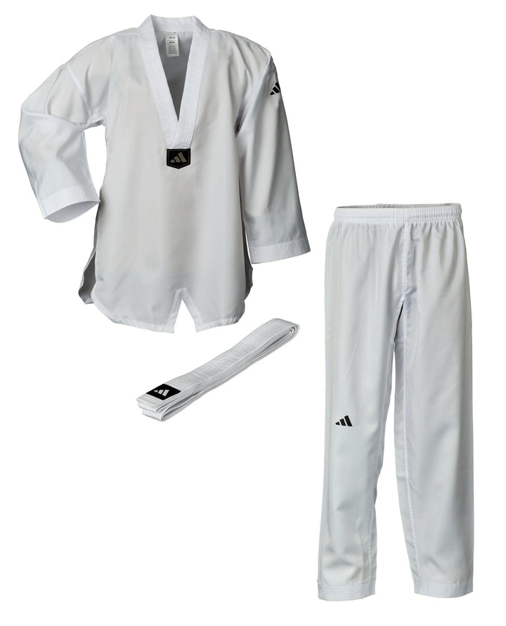 adidas Taekwondoanzug Beginner | Leichter Einsteiger Dobok für Kinder und Erwachsene | inklusive Gür