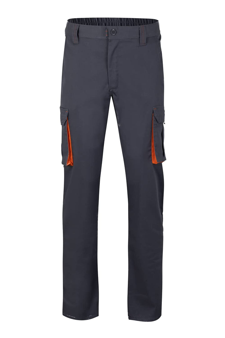 Velilla Unisex Stretch Mehreren Taschen Farbe Grau und Orange Grösse 44 Hose für professionellen Geb