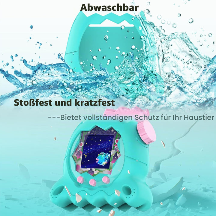 BCWGION Silikonhülle kompatibel mit Tamagotchi Paradise, mit TPU Softscreen Schutzfolie und Fingerba