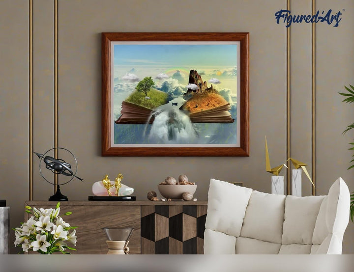 Figured'Art Malen Nach Zahlen Erwachsene Mit Rahmen Buch Landschaft - Paint by Numbers Basteln DIY B