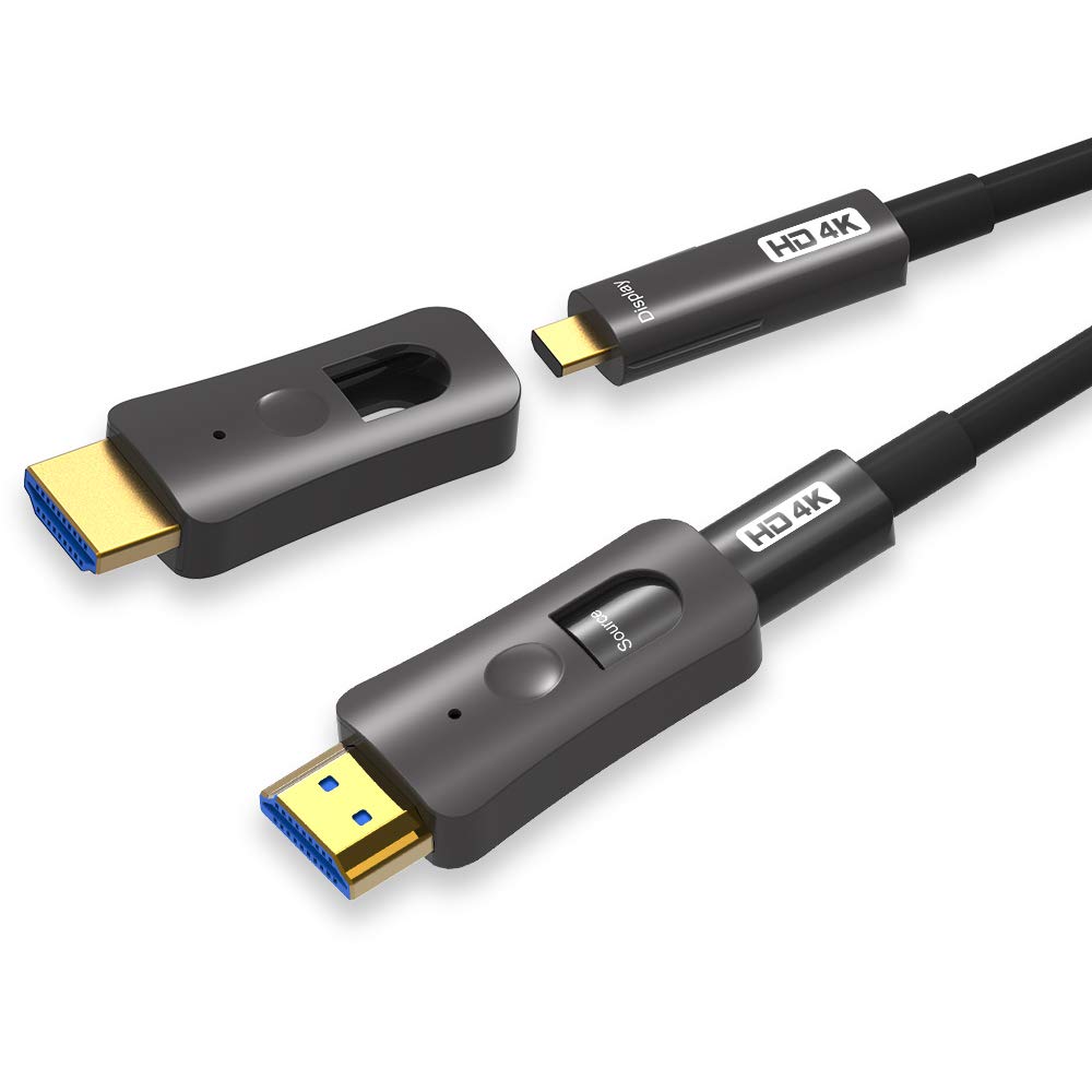 YIWENTEC HDMI Fibre Cable 4k@60Hz HDCP2.2 4:4:4 High Speed 18Gbps HDR 3D 4K2K HDMI Optic Fiber Cable