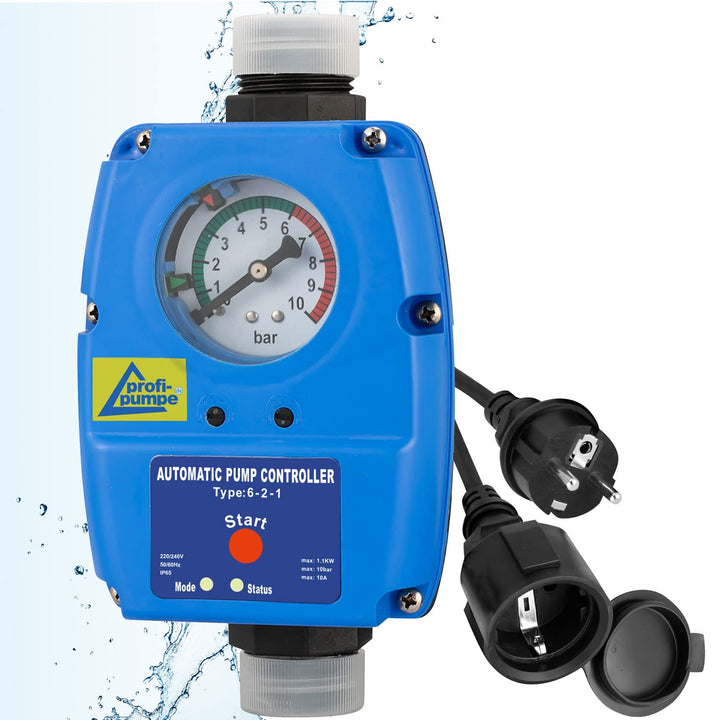 Pumpensteuerung Druckschalter mit Manometer Druckwächter einstelbar 6-2 Automatic-Controller Durchfl