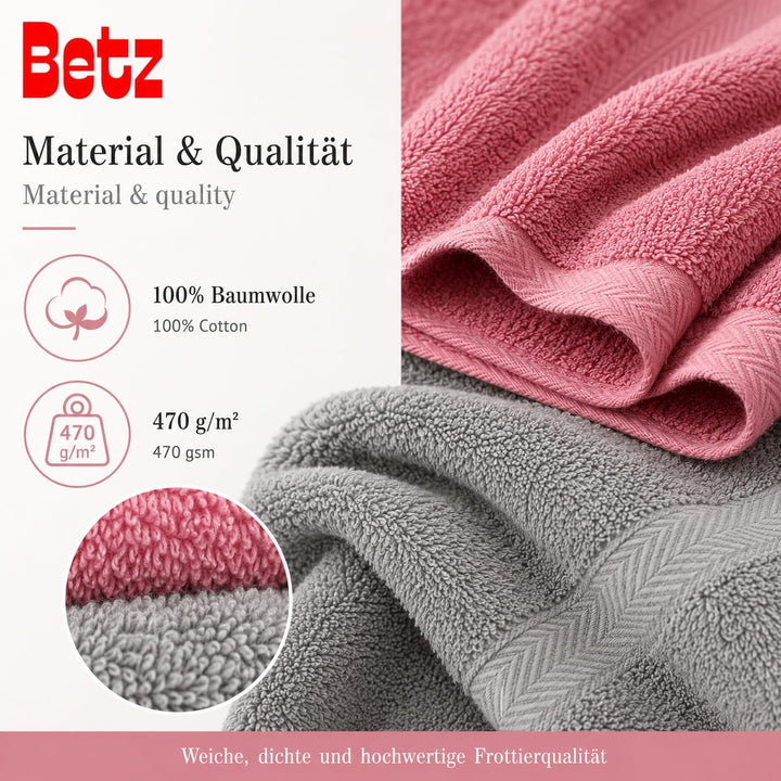 Betz 10-TLG. Handtuch-Set Classic 100% Baumwolle 2 Duschtücher 4 Handtücher 2 Gästetücher 2 Seiftüch