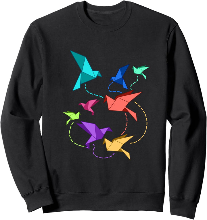 Lustiges Origami Vögel Falten Kirigami Papier Kranich Vogel Sweatshirt