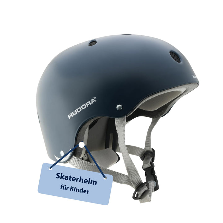 HUDORA Skaterhelm Robuster Kinderhelm - Fahrradhelm mit Air-Vent Belüftungssystem - Grössenverstellb
