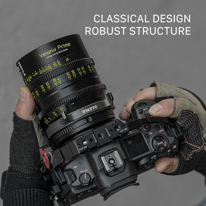 Tilta Kamerakäfig kompatibel mit Canon R5/R6 Kit A V2, mit Schnellverschluss-Griff, Schwarz TA-T22-A
